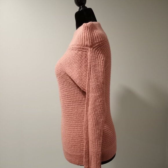 EXPRESS PINK THICK WIDE NECK CHUNKY KNIT SWEATER TOP WOMEN SIZE M - Picture 5 of 7